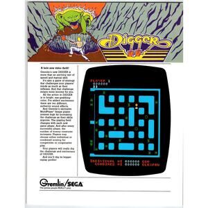Digger Video Arcade Game FLYER 1980's Original 8.5" x 11" Promo Retro Vintage